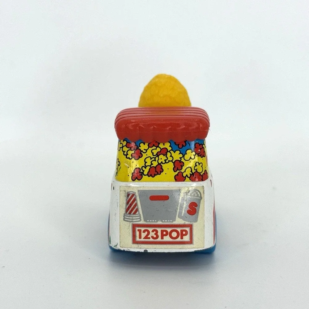 VTG 1983 Sesame Street Big Bird Popcorn Truck Diecast Toy Car 123 Pop Vehicle‎